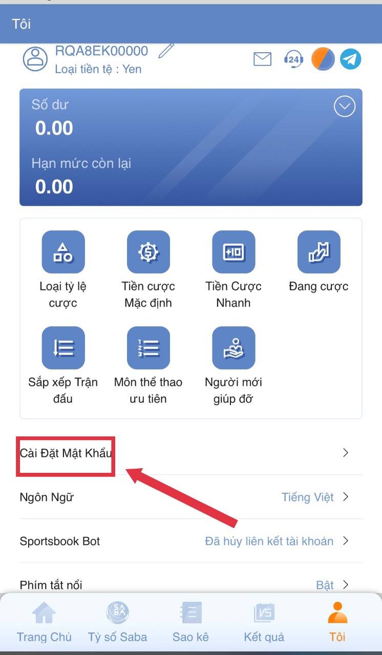 cách đổi mật khẩu viva88